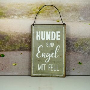 Deko Blechschild Wanddeko Hunde Sind Engel mit Fell