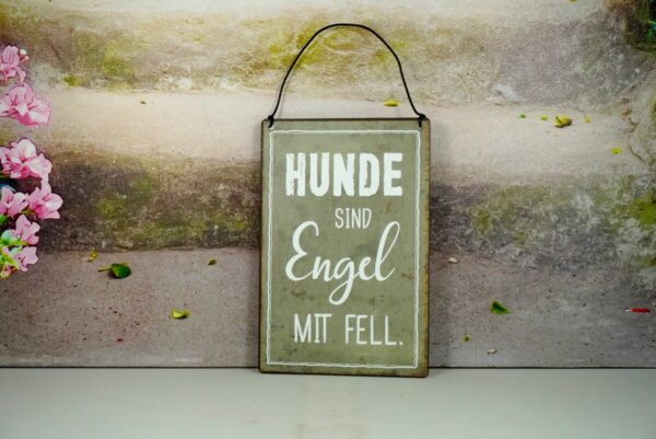 Deko Blechschild Wanddeko Hunde Sind Engel mit Fell