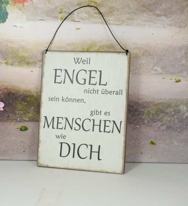 Deko Blechschild Wanddeko Weil Engel nicht überall sein können gibt es Menschen wie Dich