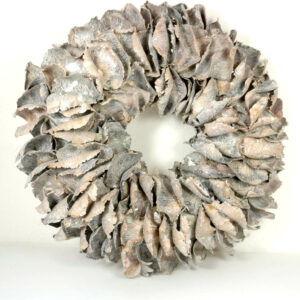 Deko Herbstkranz Naturkranz Palm Petal wreath White Wash 40∅