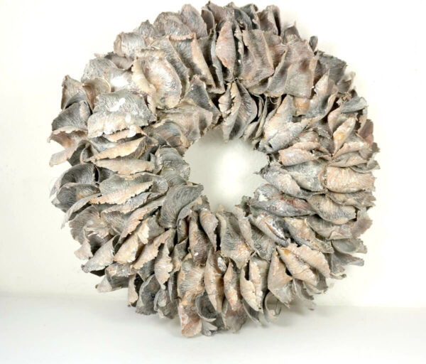 Deko Herbstkranz Naturkranz Palm Petal wreath White Wash 40∅