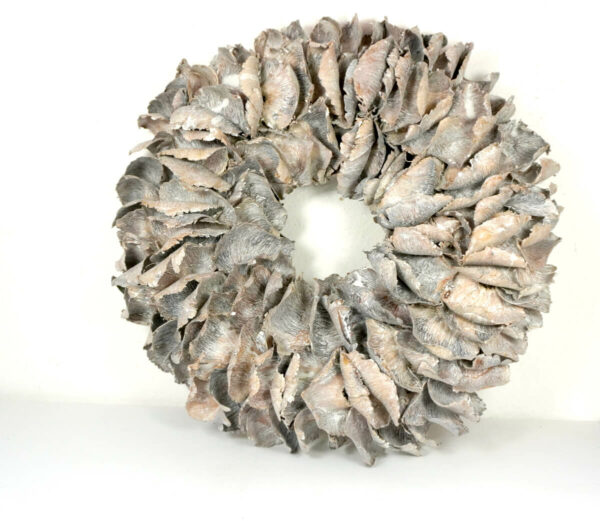 Deko Herbstkranz Naturkranz Palm Petal wreath White Wash 40∅