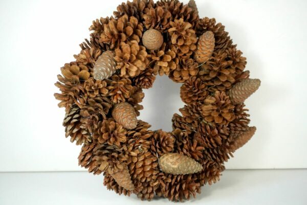 Deko Naturkranz Tischkranz Herbstkranz Zapfen Mix Natur 28 cm ∅