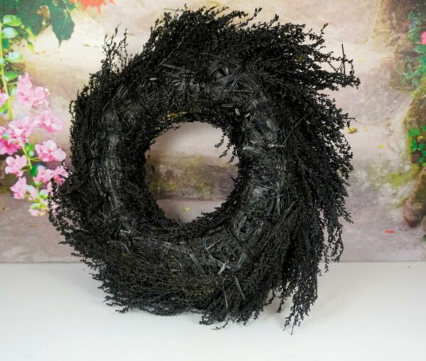 Deko Naturkranz Tischkranz Solidago wreath black 28cm ∅