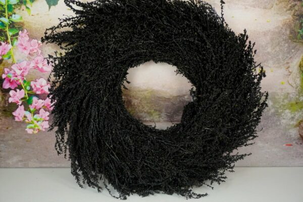 Deko Naturkranz Tischkranz Solidago wreath black 28cm ∅