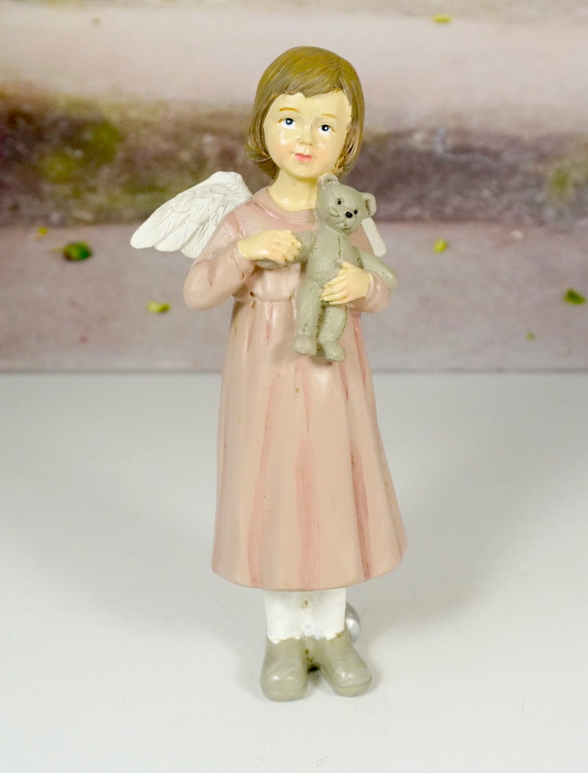Dekofigur Schutzengel Engel Mädchen Lisann Rosa mit Bärchen 16 cm ...