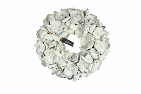 Couronne Palmkranz Naturkranz Palm Cup Wreath getrocknet White 45cm ∅