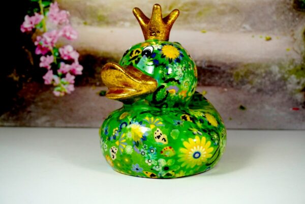 Pomme Pidou Spardose Money Bank Ente Ducky Green Flower