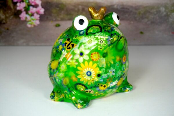 Pomme Pidou Spardose Money Bank Frosch Freddy Green Schmetterlinge