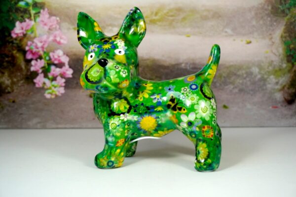 Pomme Pidou Spardose Money Bank Hund Boomer Green Schmetterlinge