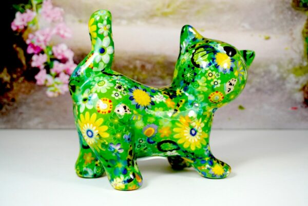 Pomme Pidou Spardose Money Bank Katze Kitty Green Flower