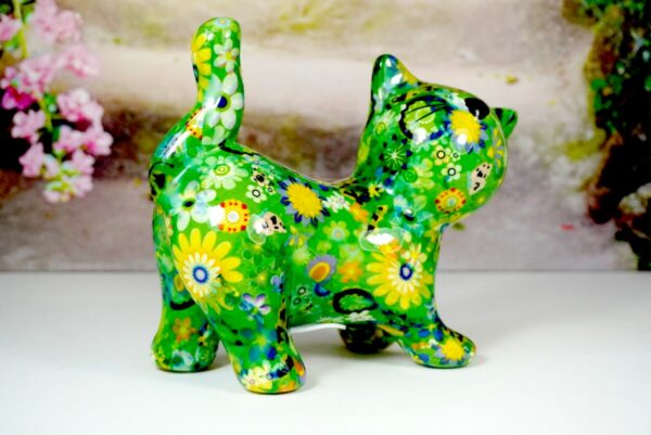 Pomme Pidou Spardose Money Bank Katze Kitty Green Flower