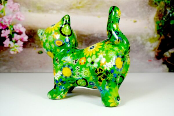 Pomme Pidou Spardose Money Bank Katze Kitty Green Flower