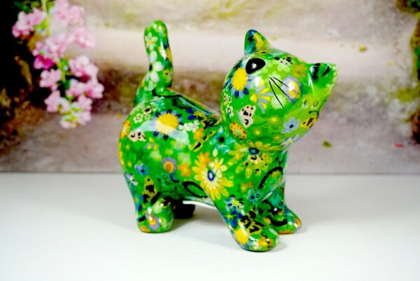 Pomme Pidou Spardose Money Bank Katze Kitty Green Flower