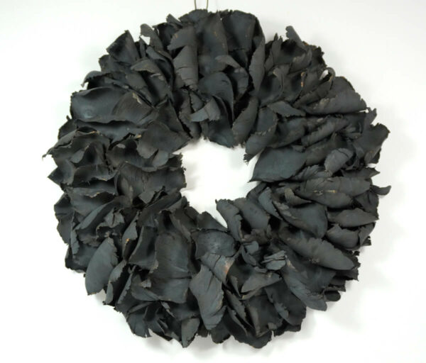 Couronne Deko Kranz Naturkranz Palm Petal Wreath Black Wash 40∅
