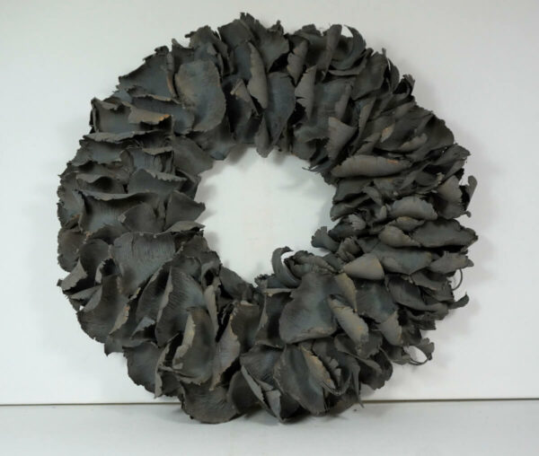 Couronne Deko Kranz Naturkranz Palm Petal Wreath Grey Wash 40∅