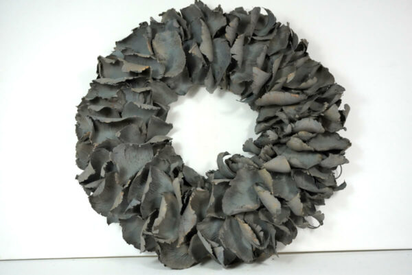 Couronne Deko Kranz Naturkranz Palm Petal Wreath Grey Wash 40∅