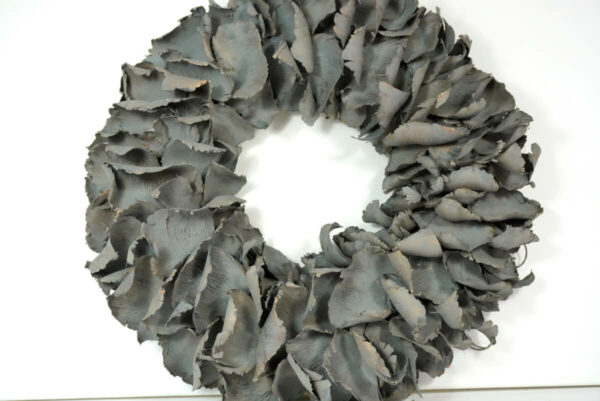 Couronne Deko Kranz Naturkranz Palm Petal Wreath Grey Wash 40∅