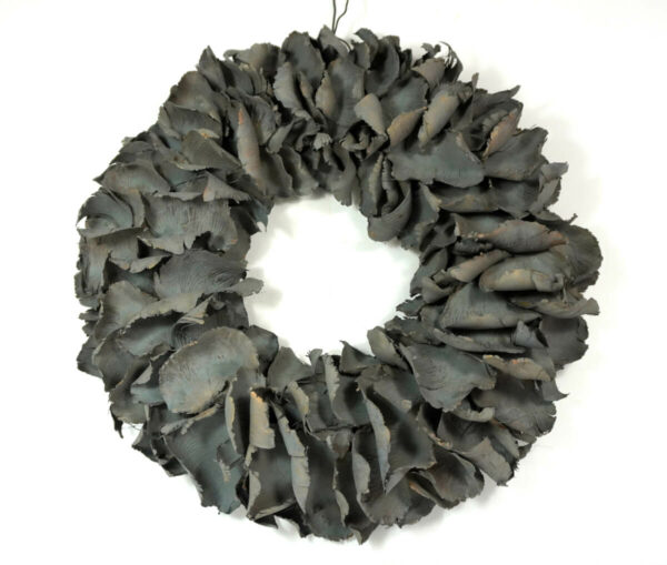 Couronne Deko Kranz Naturkranz Palm Petal Wreath Grey Wash 40∅