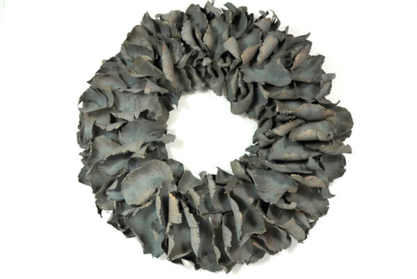 Couronne Deko Kranz Naturkranz Palm Petal Wreath Grey Wash 40∅