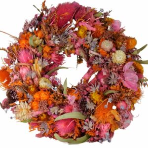 Deko Trockenblumenkranz Tischkranz Blumen Mix 40 cm Bunt