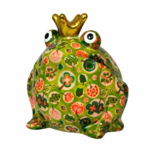 Pomme Pidou Spardose Money Bank Frosch Freddy Blumen Grün