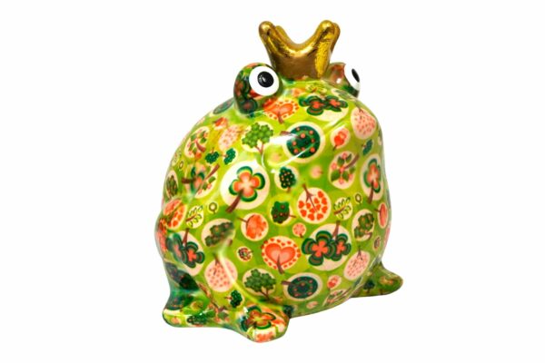 Pomme Pidou Spardose Money Bank Frosch Freddy Blumen Grün