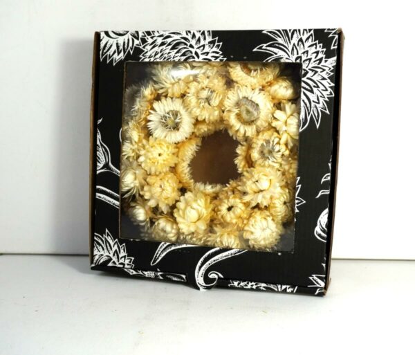 Deko Trockenblumenkranz Tischkranz Strohblumen Natur 20 cm ∅