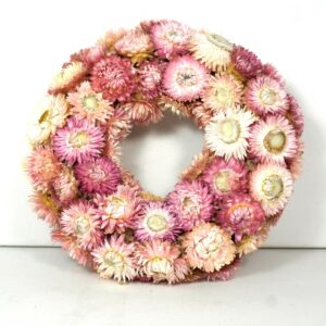 Deko Trockenblumenkranz Tischkranz Strohblumen Natur Bunt 20 cm ∅