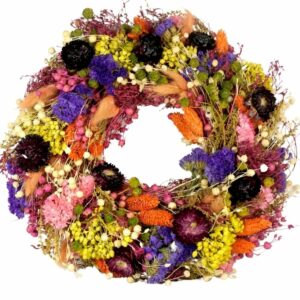 Deko Trockenblumenkranz Tischkranz Blumen Mix 30 cm Bunt