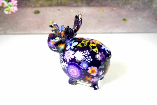 Pomme Pidou Money Bank Spardose Rentier Randolph Petit Lila Flower
