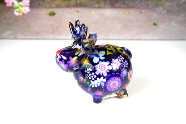 Pomme Pidou Money Bank Spardose Rentier Randolph Petit Lila Flower