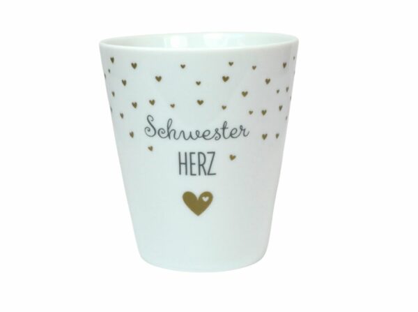 Krasilnikoff Kaffeebecher Sprüche Tasse Mug Cup Schwester Herz
