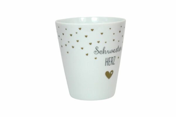 Krasilnikoff Kaffeebecher Sprüche Tasse Mug Cup Schwester Herz