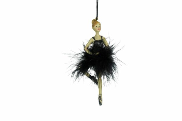 Deko Figur Ballerina Feder Kleid Dekohänger Blacky 12cm