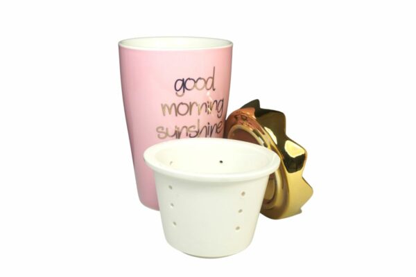 Mea Living Teeset Henkelbecher mit Teesieb & Krone Good morning Sunshine