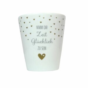 Krasilnikoff Kaffeebecher Sprüche Tasse Mug Cup Nimm Dir Zeit Glücklich Zu Sein