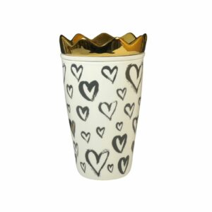 Mea Living Teeset Henkelbecher mit Teesieb & Krone Paint Heart Gold