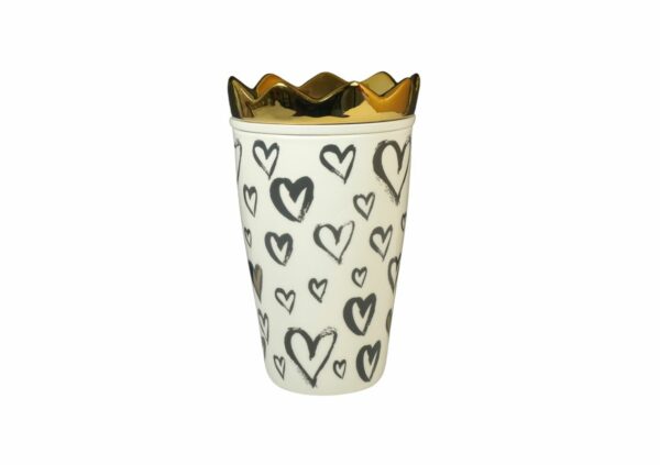 Mea Living Teeset Henkelbecher mit Teesieb & Krone Paint Heart Gold