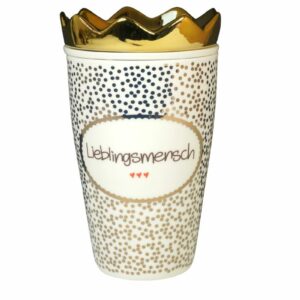 Mea Living Teeset Henkelbecher mit Teesieb & Krone Lieblingsmensch Gold