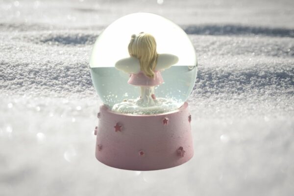 Deko Schneekugel Glimmerkugel Glitzerkugel Engel Schutzengel Sweet