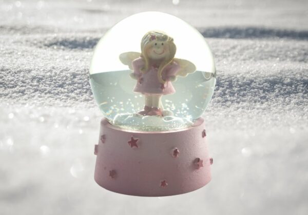 Deko Schneekugel Glimmerkugel Glitzerkugel Engel Schutzengel Sweet