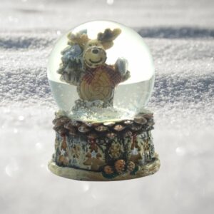 Deko Schneekugel Glimmerkugel Glitzerkugel Weihnachts Schneekugel Rentier Tanne 5cm ∅