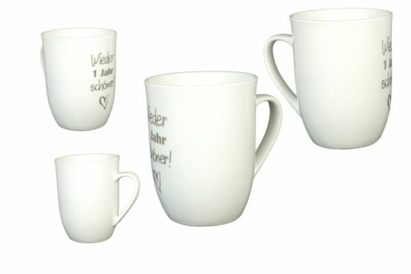 Mea Living Henkelbecher Kaffeebecher Tasse mit Henkel Wieder 1 Jahr schöner