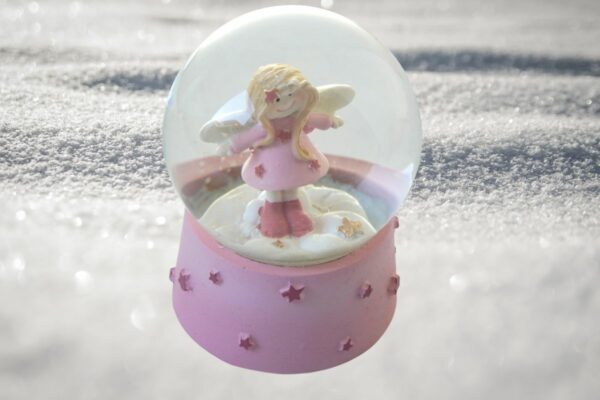 Deko Schneekugel Glimmerkugel Glitzerkugel Engel Schutzengel