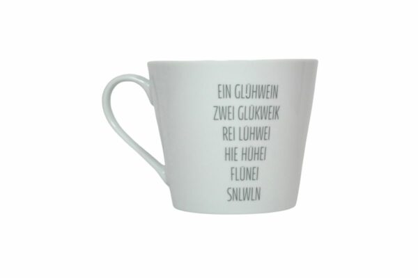 Krasilnikoff Kaffeebecher Sprüche Tasse Mug Cup Ein Glühwein Zwei Glükweik Rei Lühwei Hie Hühei Flünei SNLWLN