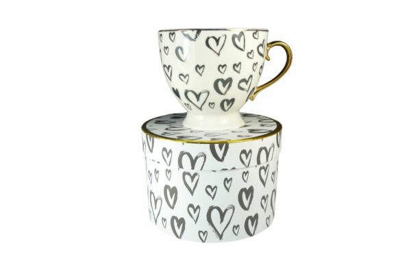 Mea Living Porzellantasse Kaffeetasse Herz Gold mit Geschenkbox