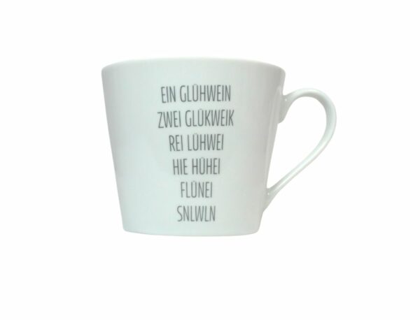 Krasilnikoff Kaffeebecher Sprüche Tasse Mug Cup Ein Glühwein Zwei Glükweik Rei Lühwei Hie Hühei Flünei SNLWLN