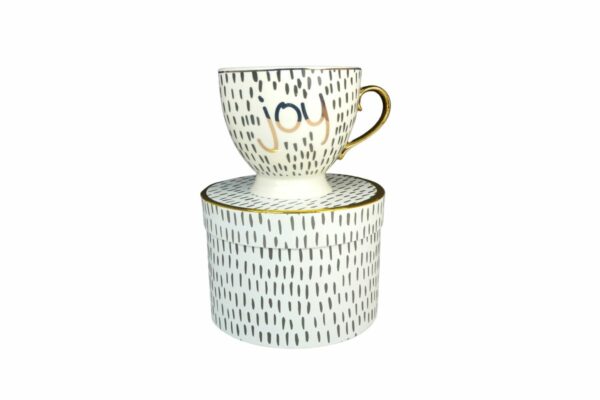 Mea Living Porzellantasse Kaffeetasse Joy Gold mit Geschenkbox