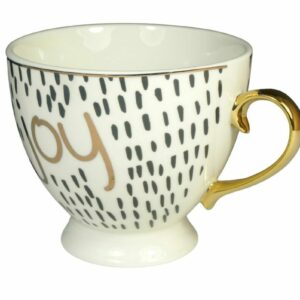 Mea Living Porzellantasse Kaffeetasse Joy Gold mit Geschenkbox